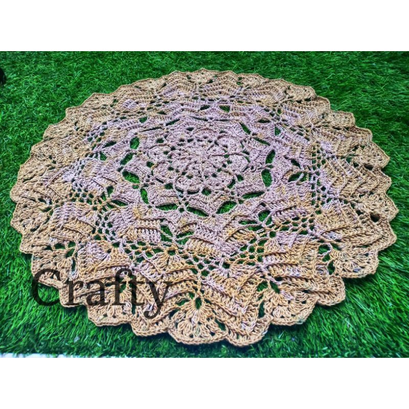 taplak meja rajut bulat