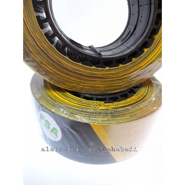 Police Line 2 inch x 300 m Hitam Kuning / Barricade 2x300 Hitam Kuning FSA