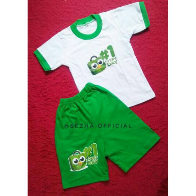 Setelan Kaos Anak Motif Logo Shopee &amp; Tok0ped1a