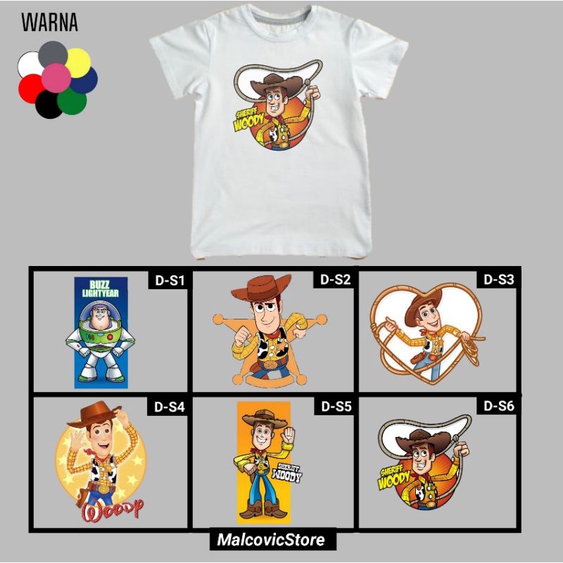 Baju Kaos Anak Toy Story/Kaos Anak laki-laki/Baju Anak Toy Story/Kaos Toy Story Untuk Anak Laki-laki