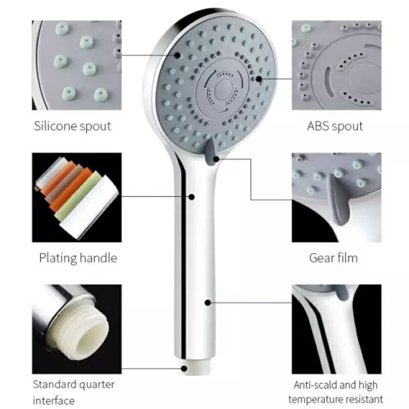 Paket Hemat Hand shower + Braket Shower system + Selang 150cm