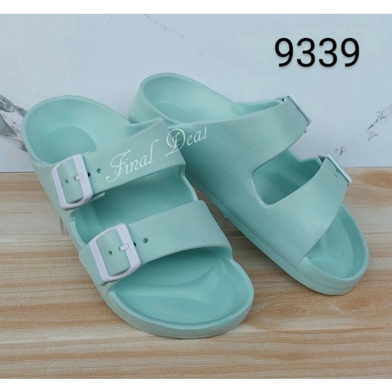 Sandal Karet Wanita 2 Strap, Sendal Selop Anti Slip Korean Slip On