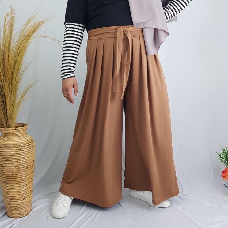 ♖ CELANA KULOT JUMBO BIG SIZE WANITA PINGGANG KARET HAMIL KEKINIAN LP 130 CM XXXL SAMPAI BB 100 KG ✿