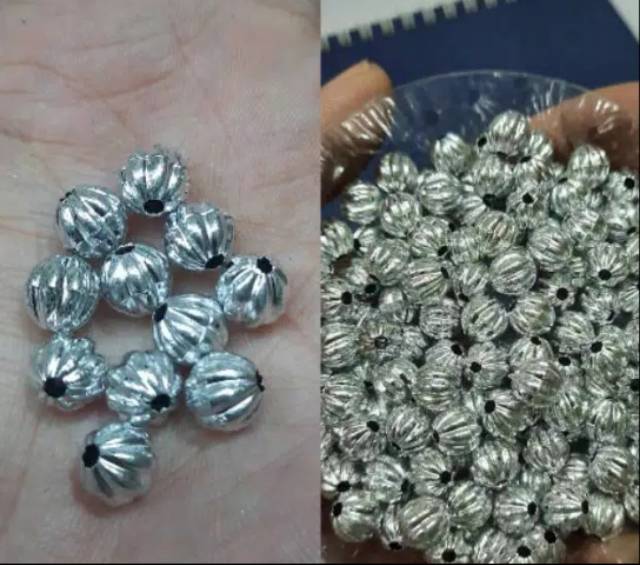 MANIK MOTE AKRILIK SILVER GOLD BAHAN CRAFT KERAJINAN TANGAN DIY