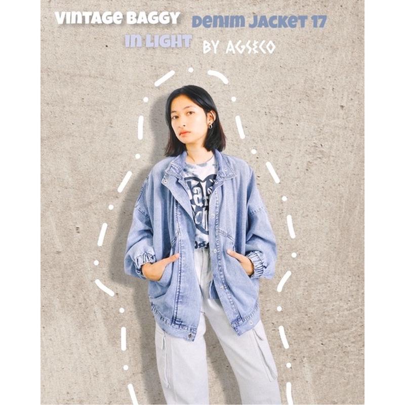 Jaket Levis Jumbo Wanita Oversize Big Size Xxl Ld 130Cm Warna Putih Wh Vintage Baggy Denim Jacket