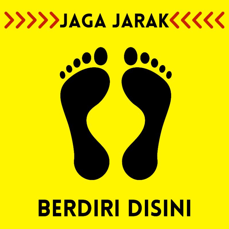 

STIKER KAKI JAGA JARAK SOCIAL DISTANCING UK.14X14 VINYL