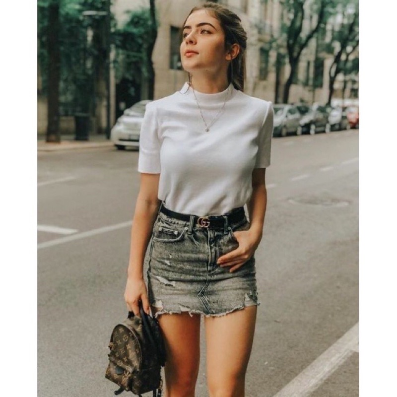 KAOS RIB TURTLENECK LENGAN PENDEK / KAOS RIB PREMIUM KOREA / TURTLENECK LENGAN PENDEK