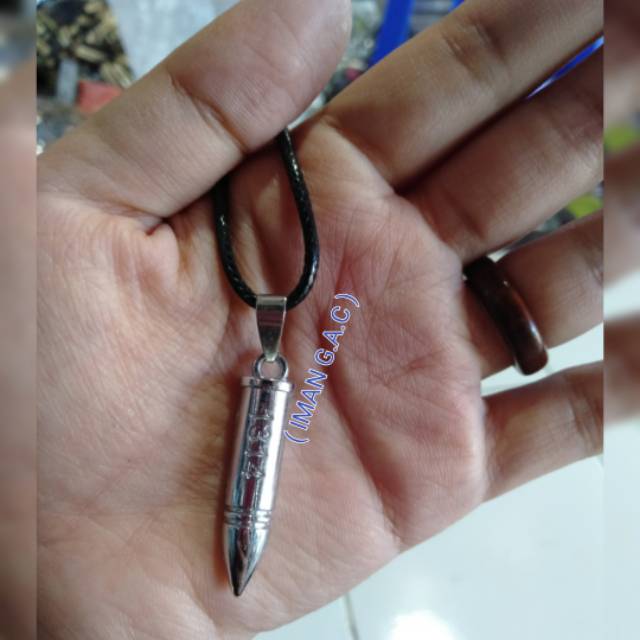 Kalung fashion pria kalung peluru