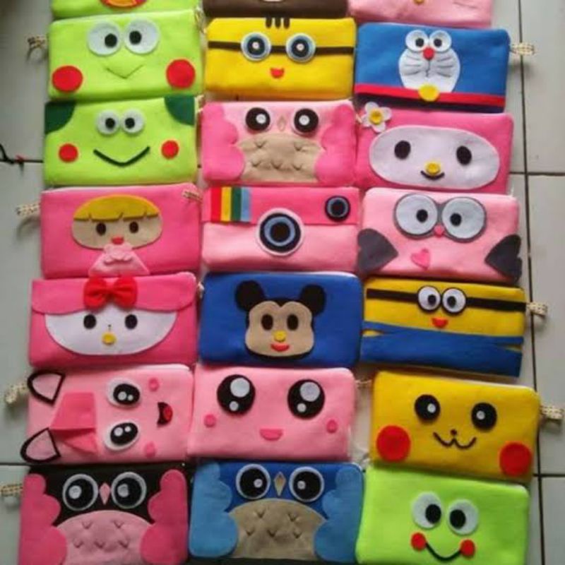 

tempat pensil flanel / tempat pensil karakter / tempat pensil lucu