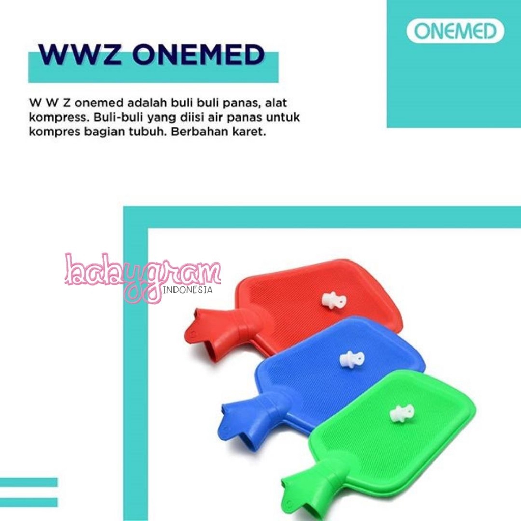 Onemed WWZ Hot Water Bag Kantong kompres air panas Buli Buli 2 Liter Warm Water Zak Cover Babygram