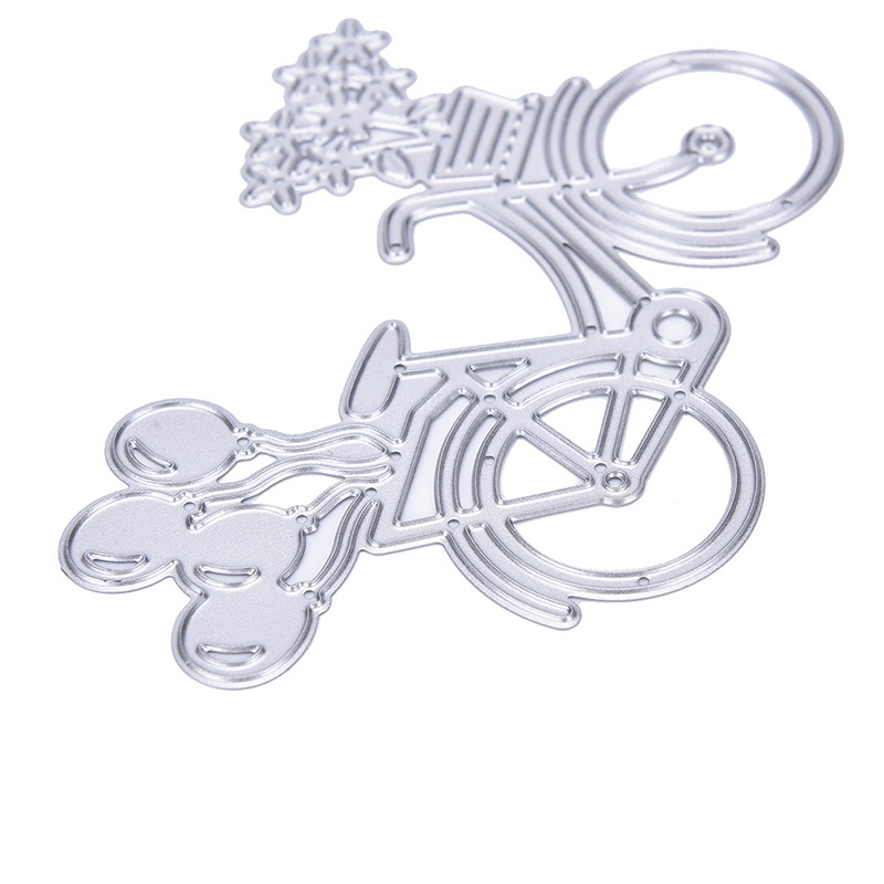 Cetakan Stensil Cutting Dies Motif Sepeda Bahan Metal Untuk Scrapbook / Craft Diy
