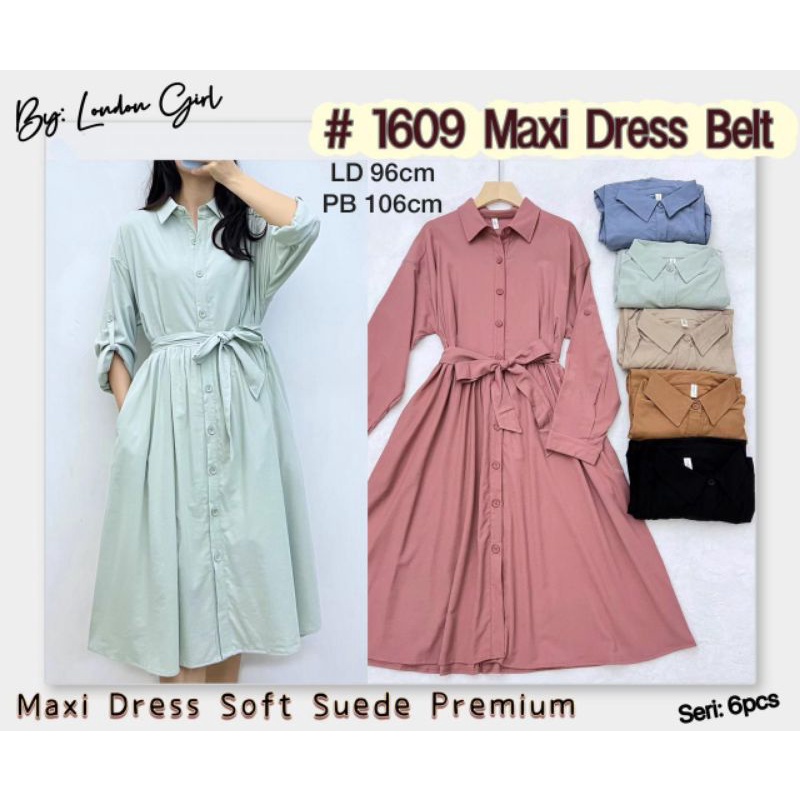 Tunik London girl/tunik import wanita/Maxi dress suede premium #1609