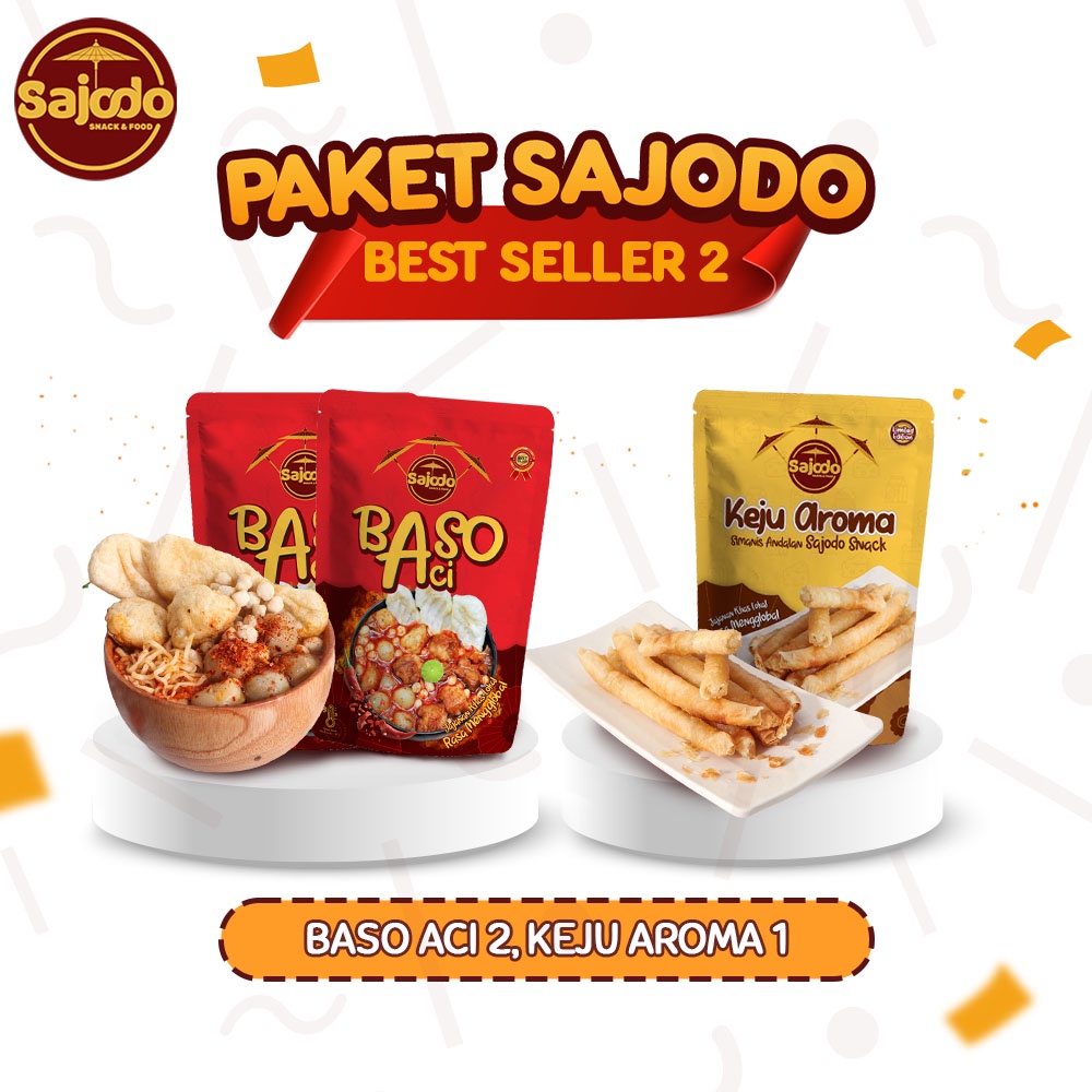 SAJODO - PAKET BUNDLING SAJODO BEST SELLER 2 - BASO ACI 2 (195 Gram), KEJU AROMA 1 (185 Gram)