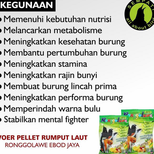 Pakan Burung Anis Murai Cucak Voer Rumput Laut Ronggolawe Ebod