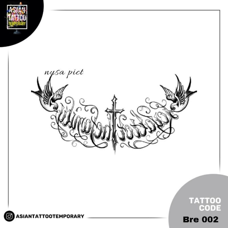 tatto temporary Tatto untuk dada/tato kulit /tato tubuh ukuran 14x19cm