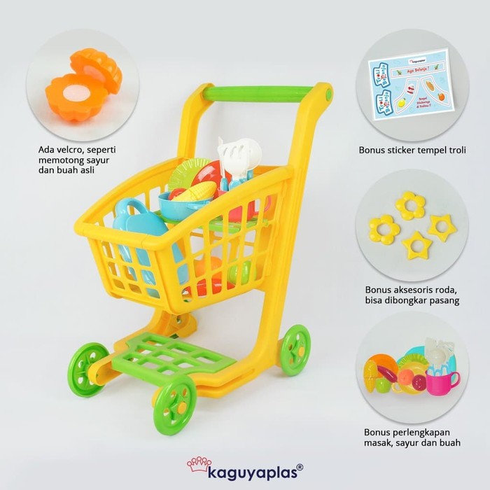 Mainan Anak Shopping Trolley Belanja Buah &amp; Sayur Supermarket No.KGP 89 - Permainan Seru Anak Shopping Trolley Supermarket 4 5 6 7 Tahun