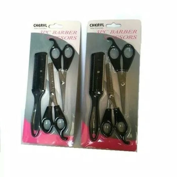 Alat cukur set 3in1 / Gunting Sasak / 3pcs BarberAksesoris