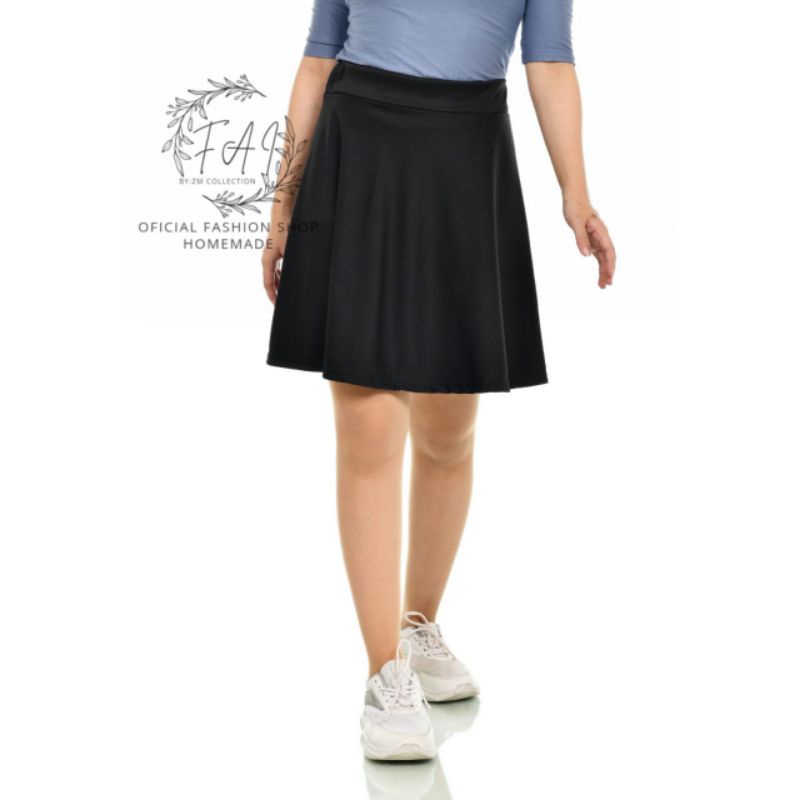 Rok Pendek Mayung Scuba / Rok Mini Scuba Polos /Midi Flare Skirt Scuba