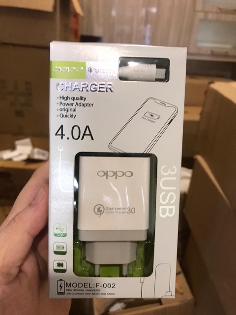 Charger  4A 3output for oppo , xiaomi , vivo , samsvng , asus [Garansi]