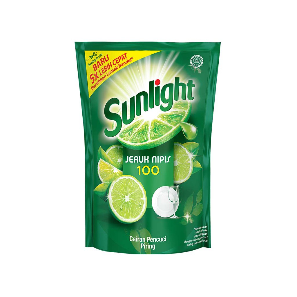 Sunlight Sabun Cuci Piring Jeruk Nipis  210ml Refill (3pcs)