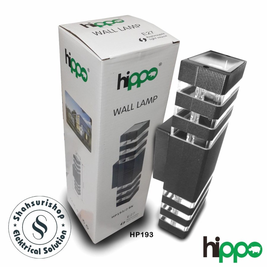 HIPPO WALL LAMP LAMPU HIAS TERAS HP193/2 BK E27
