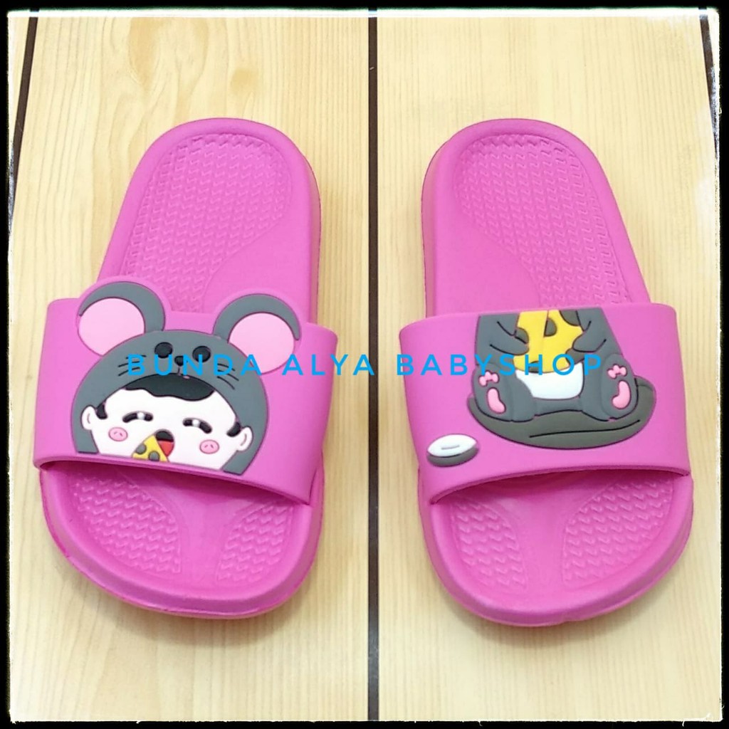 Sandal Anak Perempuan Umur 2 3 4 5 6 Tahun FANTA Elastis - Sandal Anak Cewek Harian Elastis Size 25 - 35 Karet Anti Licin