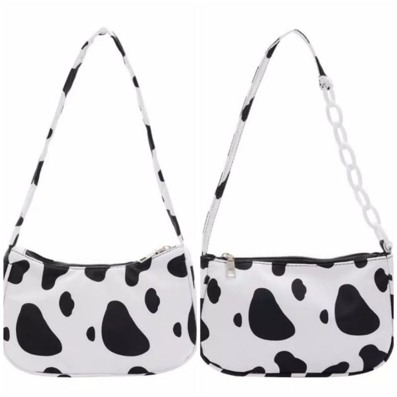 A-ZAHRA BAG COW PATTERN / TAS BAHU MOTIF KULIT SAPI RANTAI DAN BIASA