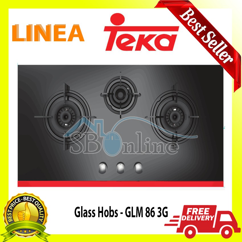 Kompor LINEA by TEKA Glass Hobs - GLM 86 3G AI AL 2TR