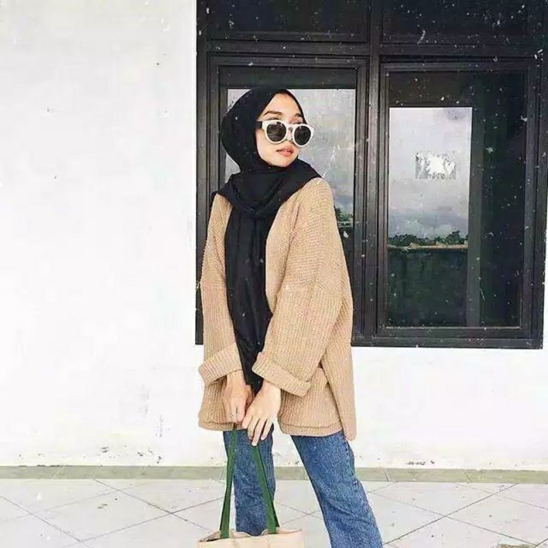 OVERSIZE LAVELLA RAJUT KARDIGAN RAJUT PREMIUM-Mocca