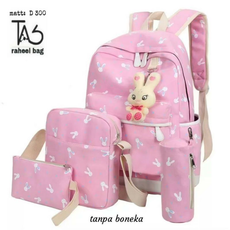 tas ransel backpack set 4 in 1 kelinci / ransel anak / ransel beranak (tanpa boneka)