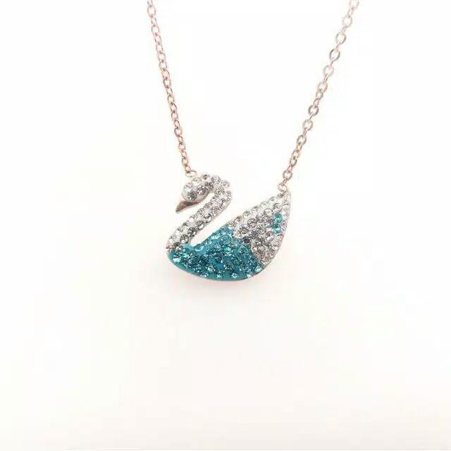 GG Kalung Swan Mix Swaroski Titanium #KL-109C