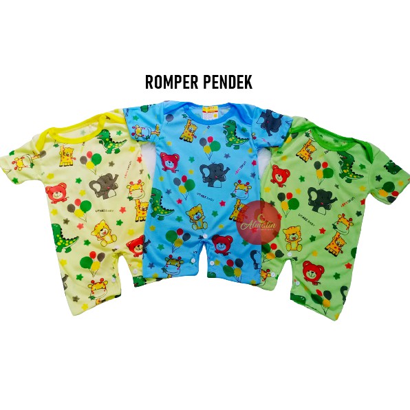 Romper Baju Bayi / Baju Bayi Jumper Bodysuits / Jumper Lucu Dapat 3 pcs