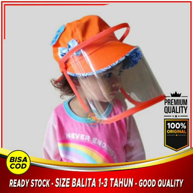 topi face shield baseball anak balita COD ready