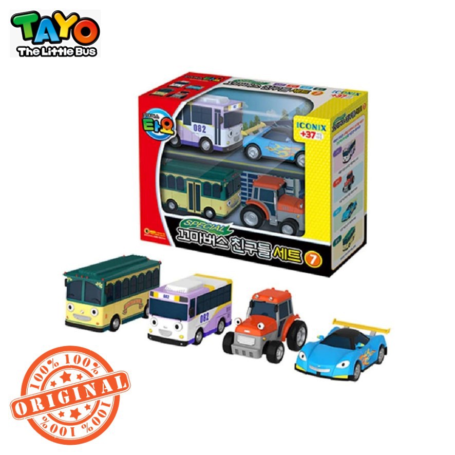 Original Tayo The Little Bus 4 Style Mini Cars Set #6 TYT119008 6th Lolly Nana Ractor Reo Korea Toys