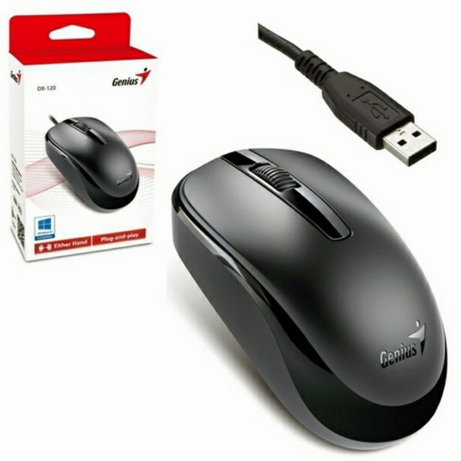 PAKET Genius Wired Smart USB Keyboard KB 100 - Genius USB Mouse DX 125