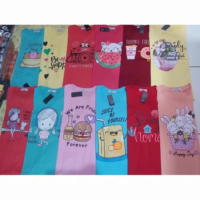 Kaos Anak Cewe Nevada Lengan Panjang Size 7-8 9-10 11-12 13-14 15-16 - 8