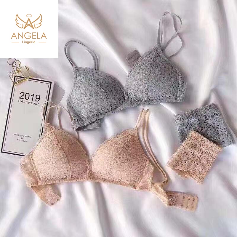 ANGELA JAPAN Bra BH Push Up Tanpa Kawat Wanita Cewe Busa Tipis Import Bisa COD Renda Seamless Bikini