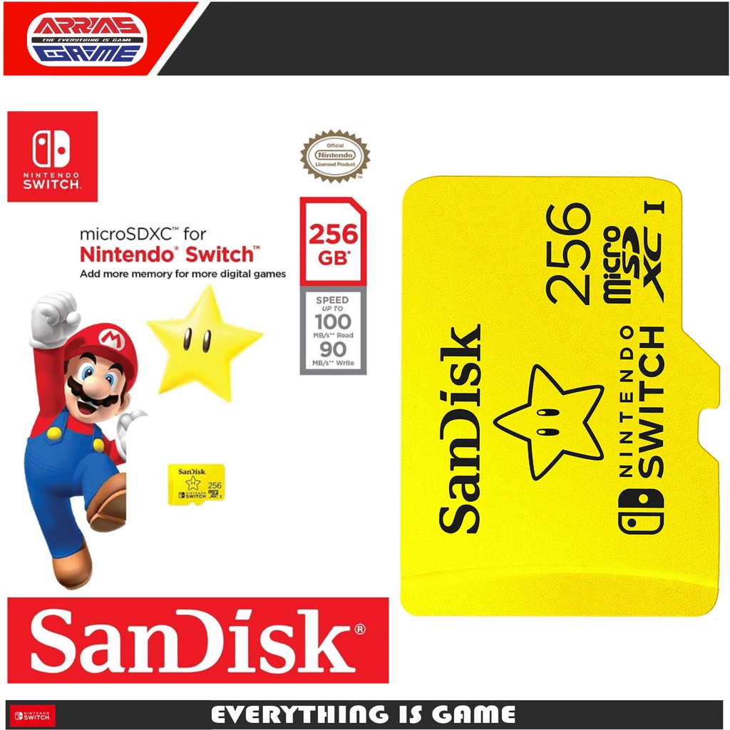 Jual Nintendo Switch SanDisk 256GB MicroSDXC UHSI Mario Super Star
