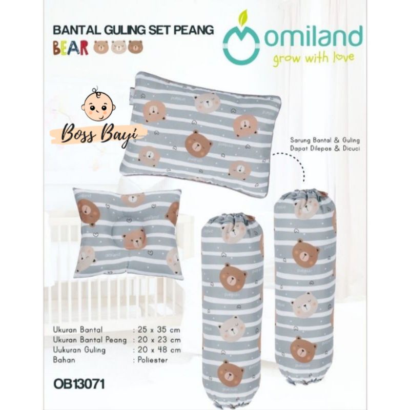 OMILAND - Set Bantal Guling Bayi + Bantal Peyang