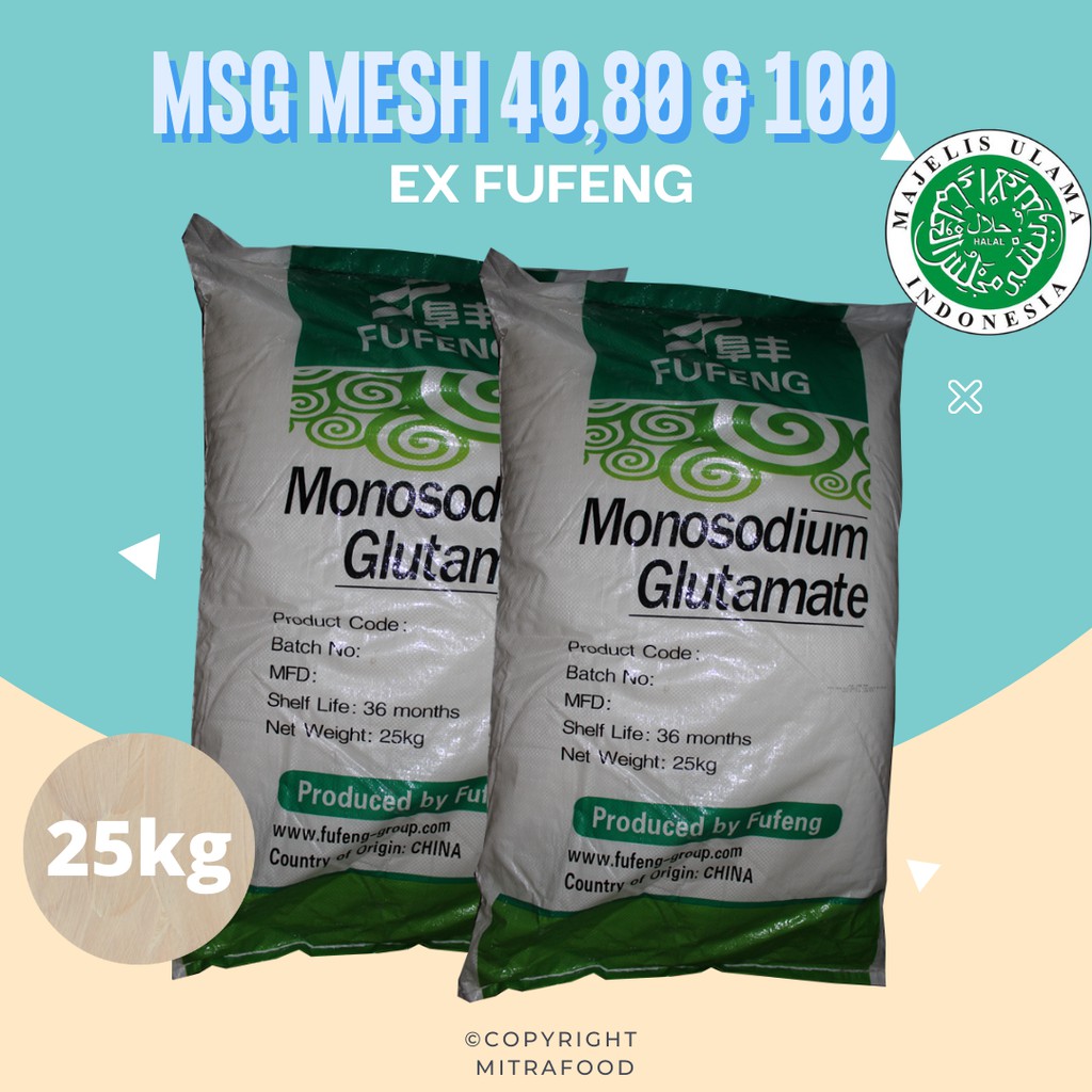 

MSG mesh 40,mesh 80 & mesh 100 Ex. Fufeng
