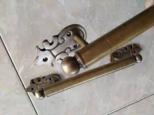 Handle Pintu Rumah Kuningan Antik Murah Motif Pipa 33cm