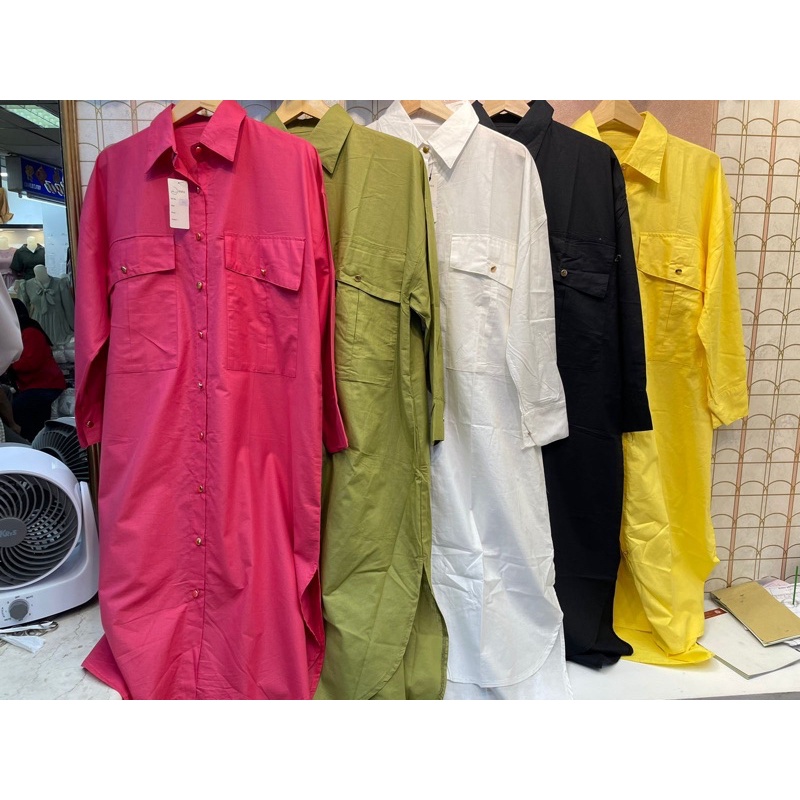 long tunik katun poplin