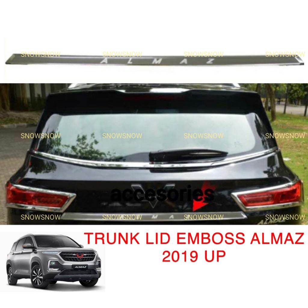 Trunk Lid Trunklid List Bagasi Almaz 2019 2022 Emboss Chrome