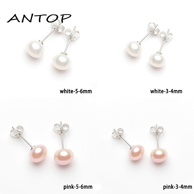 Fashion Jarum Perak Sederhana Dan Serbaguna Anting Mutiara Party Gift Girlfriend Gift ANTOP