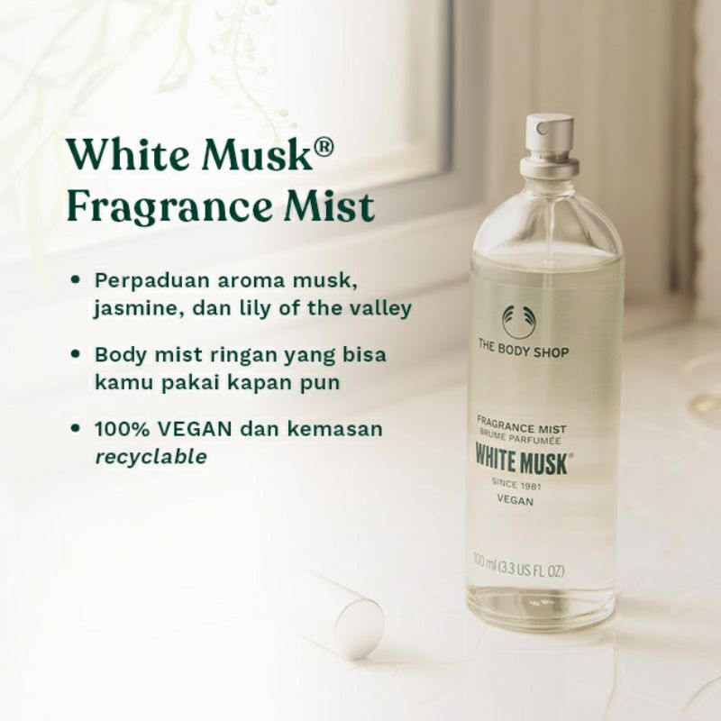 The Body Shop white musk body mist vegan