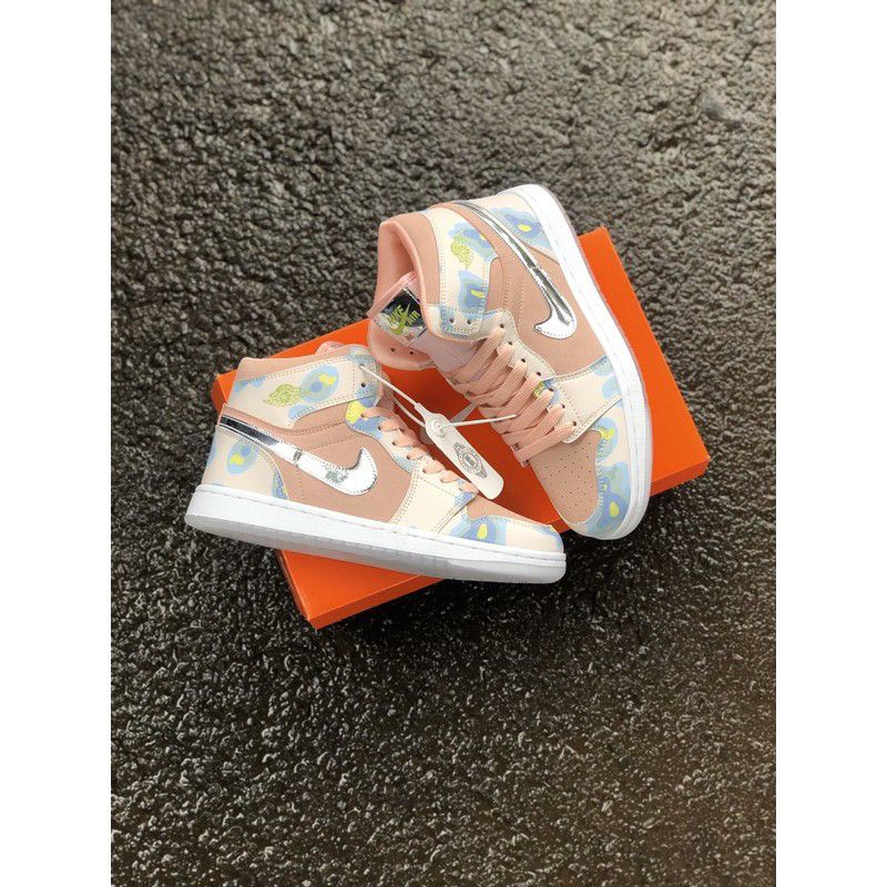 NIKE AIR JORDAN 1 PINK SILVER KUALITAS TERBAIK