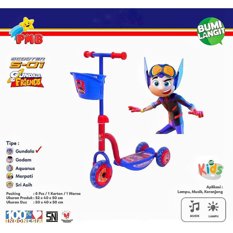 Skuter otoped Mainan anak Otopet PMB scooter LAMPU DAN MUSIK