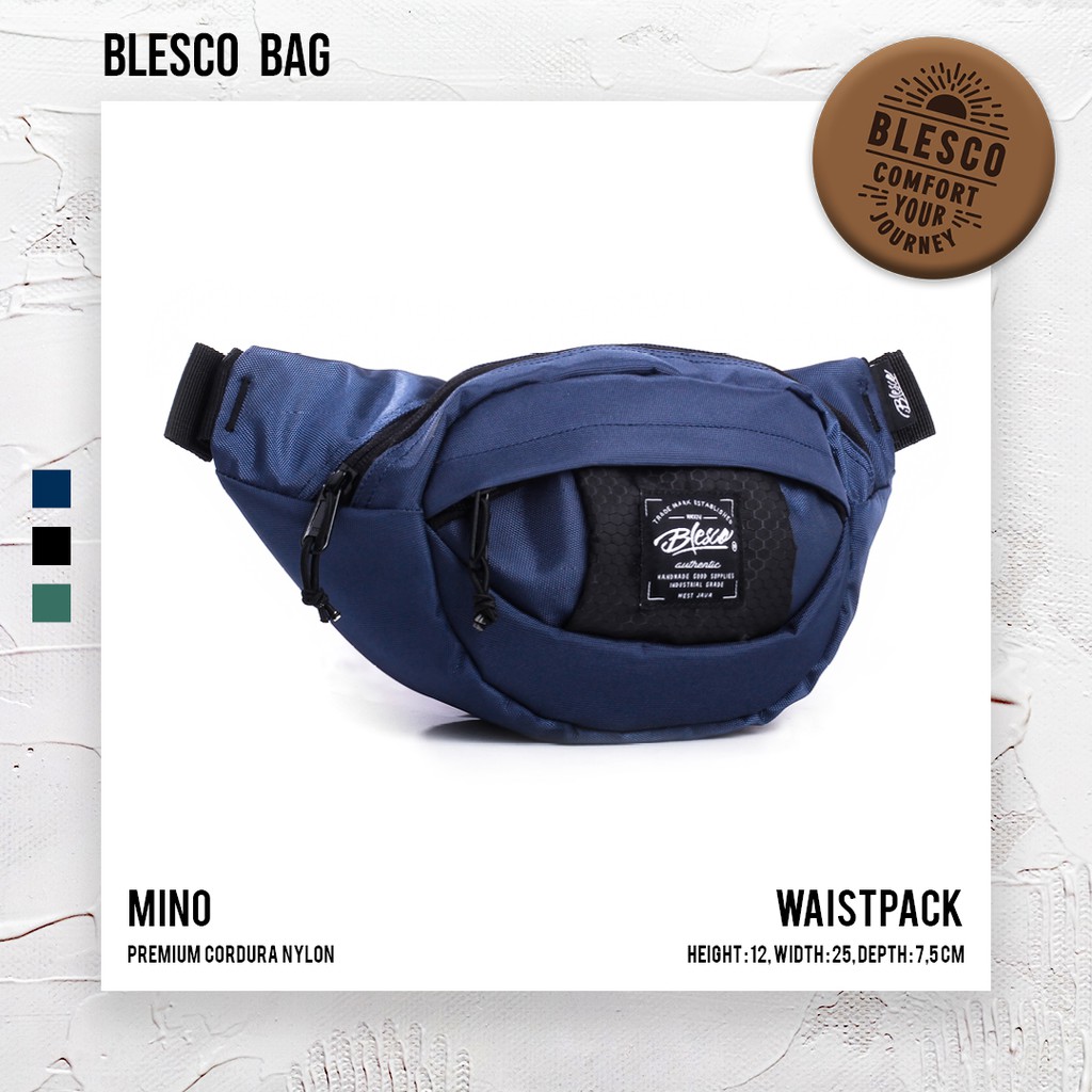 Tas Pinggang Pria Warna Navy - Blesco Mino Waist Bag Mini Simple Untuk Hangout