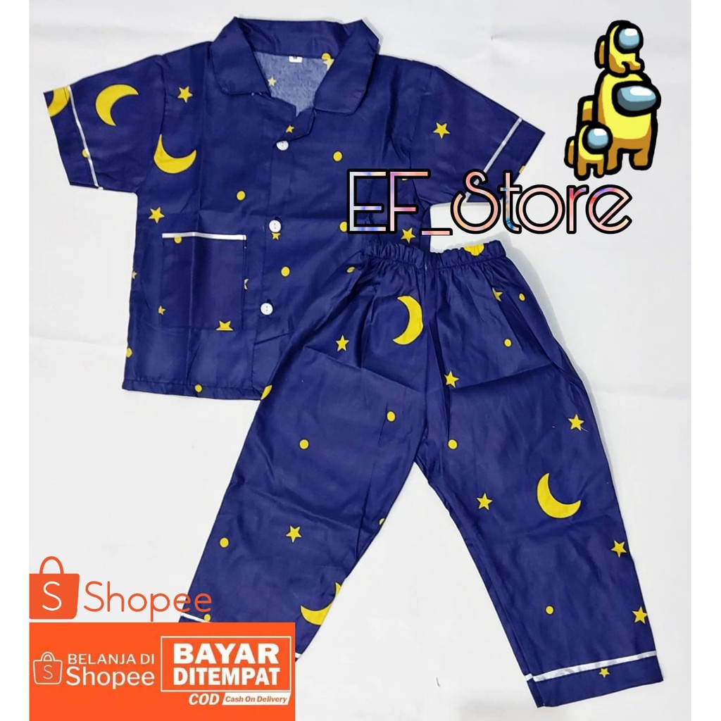 Piyama anak starmon navy/pakaian tidur anak 1-16thn