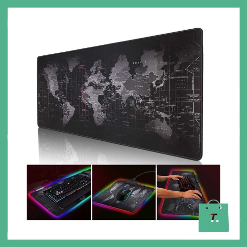 Mouse Pad Gaming XL ukuran Besar dengan RGB LED 7 Warna